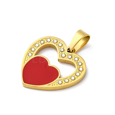 304 Stainless Steel Enamel Pendants STAS-S163-09C-G-1