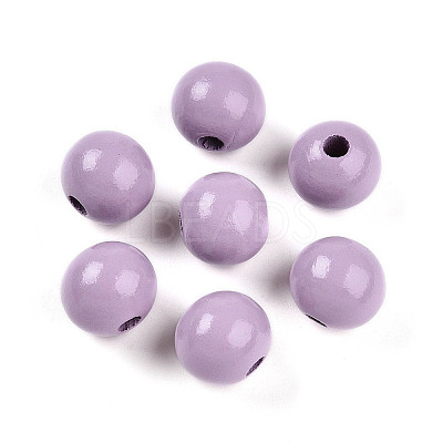 Painted Natural Wood Beads X-WOOD-A018-16mm-09-1