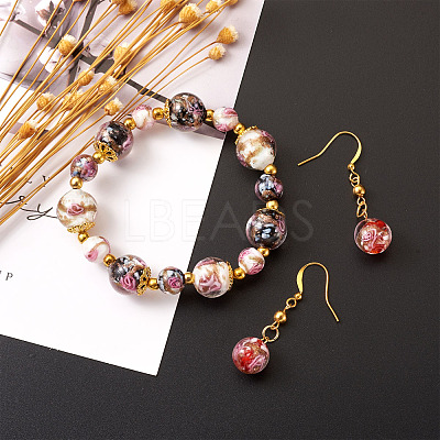 Handmade Gold Sand Lampwork Beads LAMP-CD0001-06-1