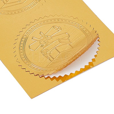 Plastic Self Adhesive Gold Foil Embossed Stickers DIY-WH0163-70O-1