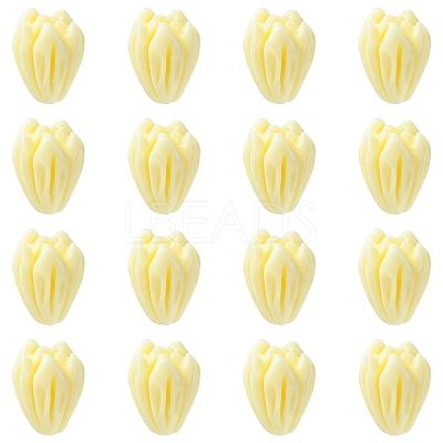 20Pcs Opaque Resin Flower Rose Beads RESI-YW0004-99B-1