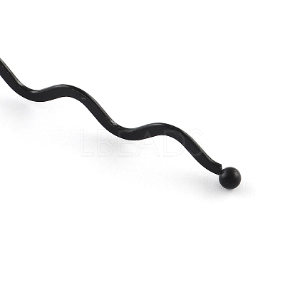 Hair Accessories Iron Wavy Hair Band Findings X-OHAR-Q043-08-1