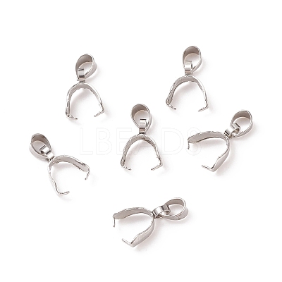 Non-Tarnish 201 Stainless Steel Pendant Pinch Bails STAS-P223-16P-B-1