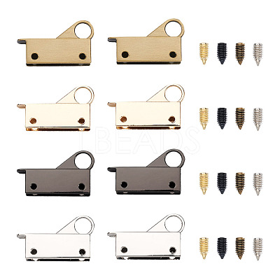8 Sets 4 Colors Zinc Alloy Bag Lock Catch Clasps FIND-GN0001-11-1