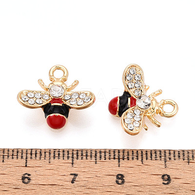 Alloy Rhinestone and Enamel Pendants PALLOY-T092-41G-03-1