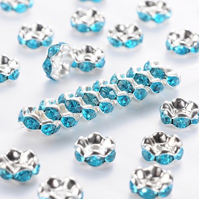 Brass Grade A Rhinestone Spacer Beads RSB030NF-13-1