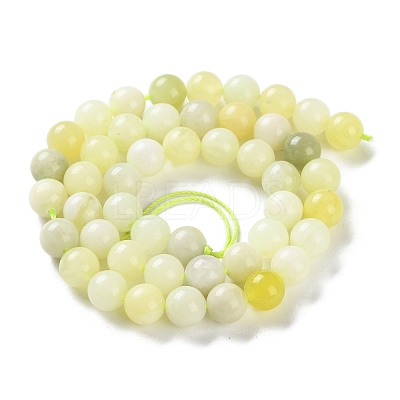 Natural New Jade Round Beads Strands G-O039-16-10mm-01-1