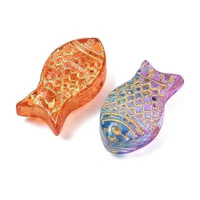 Baking Paint and Golden Metal Enlaced Glass Beads DGLA-T004-22M-1