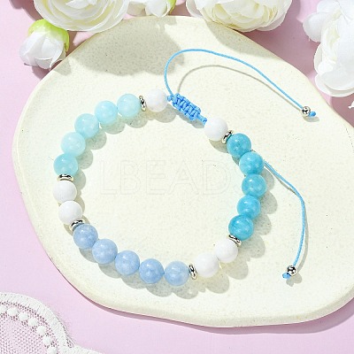 Natural Gemstone Braided Bead Bracelets BJEW-JB09855-1