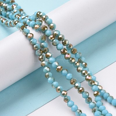 Electroplate Opaque Solid Color Glass Beads Strands EGLA-A034-P4mm-J03-1
