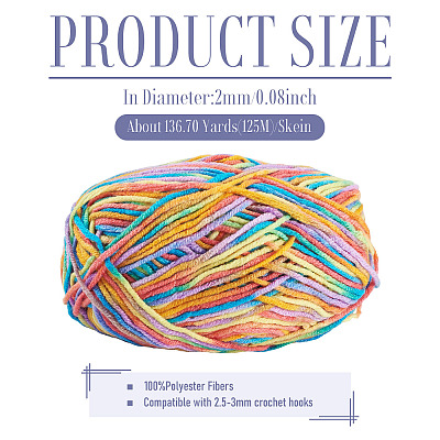 Light Gradient Segment Dyed Polyester Yarn DIY-TADJ0002-005B-1