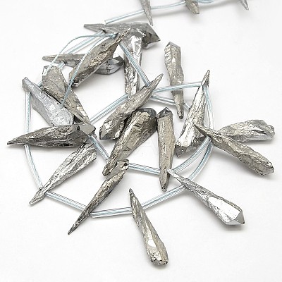 Electroplate Gemstone Natural Quartz Crystal Beads Strands G-L135-05-1