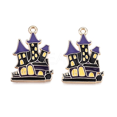 Halloween Theme Rack Plating Alloy Enamel Pendants ENAM-N056-393B-KCG-1