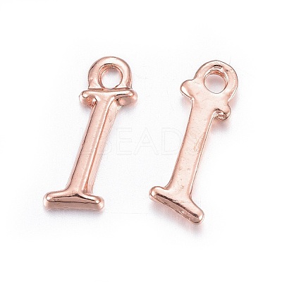 Rose Gold Plated Alloy Letter Pendants X-PALLOY-J718-01RG-I-1