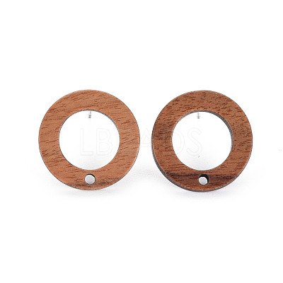 Walnut Wood Stud Earring MAK-N032-035-1