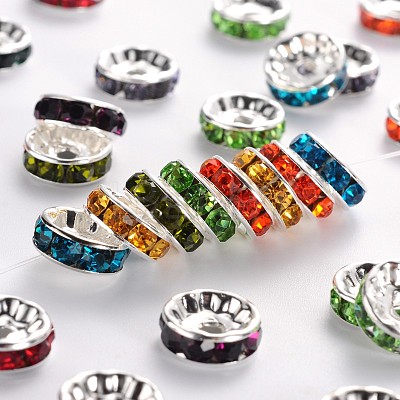 Brass Grade A Rhinestone Spacer Beads RSB039NF-1