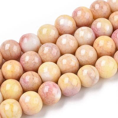 Ombre Effect Dyed Crackle Glass Beads X1-GLAA-T031-10mm-01P-1