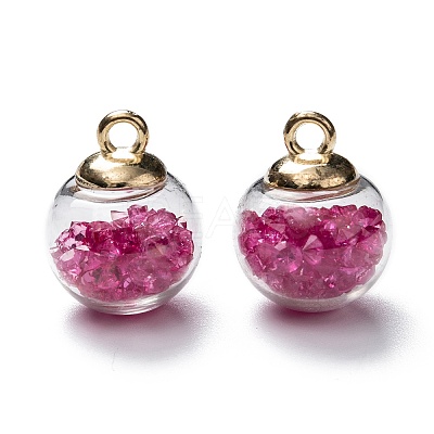 Transparent Glass Bottle Pendants LS-GLAA-L018-03-1