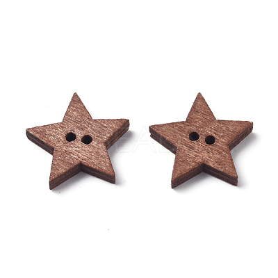 Baking Paint Wooden Buttons BUTT-WH0015-12-1