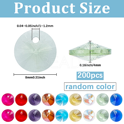 200Pcs Glass Charms RGLA-SP0001-03C-1