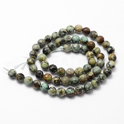 Natural African Turquoise(Jasper) Beads Strands X-G-D840-15-4mm-1