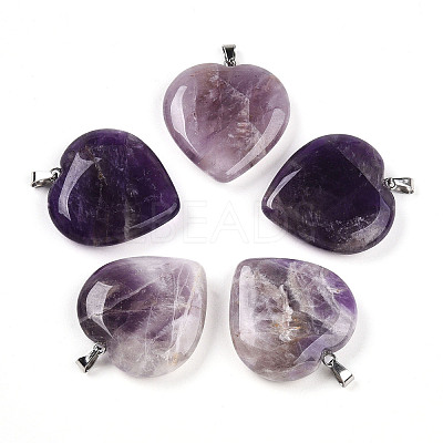 Natural Amethyst Pendants G-S364-006C-1
