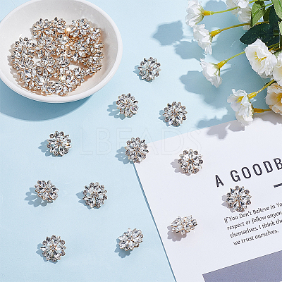 30Pcs Alloy Rhinestone Shank Buttons BUTT-HY0001-29-1