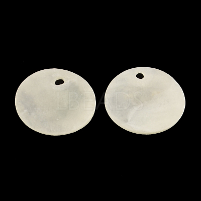 Flat Round Capiz Shell Pendants SSHEL-R035-06-1