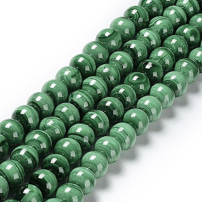 Natural Malachite Beads Strands G-F571-27AB1-12mm-1