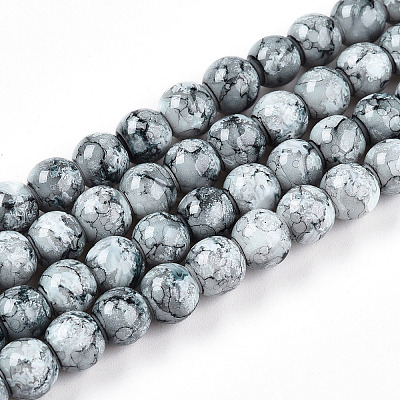 Baking Paint Glass Beads Strands DGLA-N003-8mm-A06-1