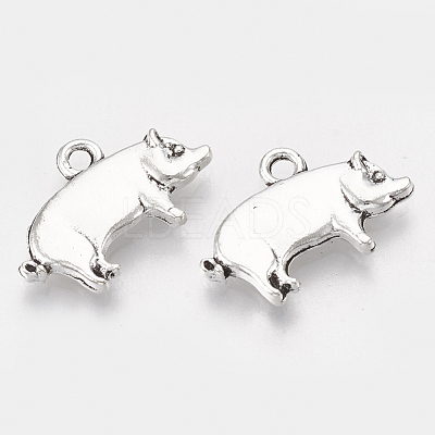 Tibetan Style Alloy Pendants TIBEP-T052-12AS-RS-1