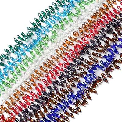 Transparent Electroplate Glass Beads Strands GLAA-D022-06-1