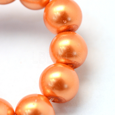 Baking Paint Pearlized Glass Pearl Round Bead Strands HY-Q003-10mm-36-1