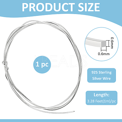 1M 925 Sterling Silver Wire STER-BC0004-45A-1