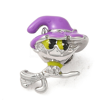 Halloween Brass Enamel European Beads X1-KK-A203-04A-P-1