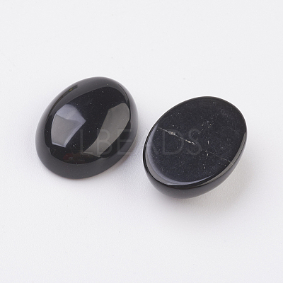 Natural Obsidian Flat Back Cabochons G-G741-18x25mm-20-1
