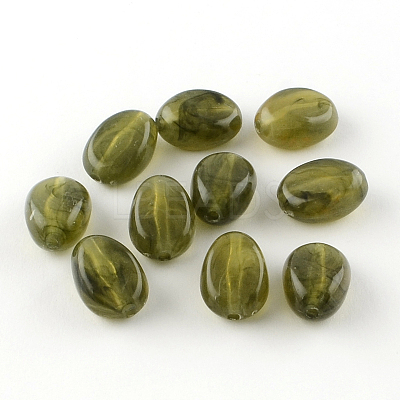 Oval Imitation Gemstone Acrylic Beads X-OACR-R052-M-1