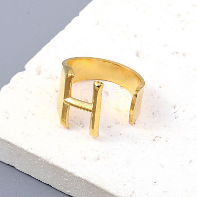 PVD Vacuum Plating 201 Stainless Steel Cuff Rings RJEW-Z032-01G-H-1