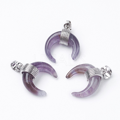Natural Amethyst Pendants X-G-E425-05P-1