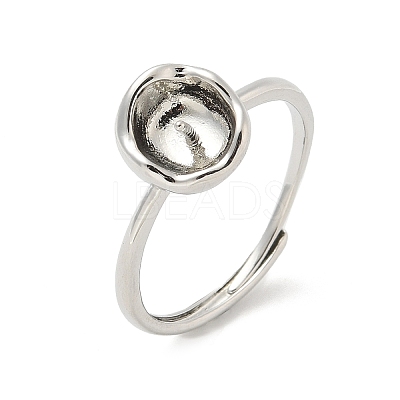 Brass Cup Peg Open Cuff Ring Settings KK-G518-10P-04-1