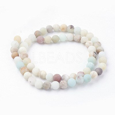 Natural Flower Amazonite Bead Strands G-G735-61F-6mm-1