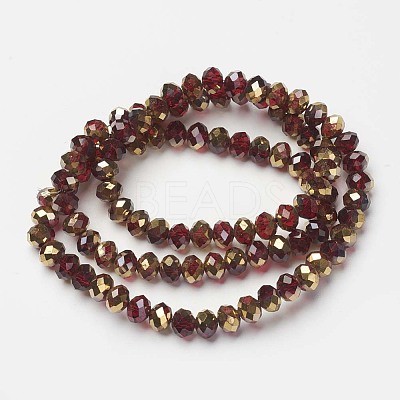 Electroplate Transparent Glass Beads Strands EGLA-A034-T2mm-O04-1