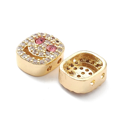 Brass Micro Pave Cubic Zirconia Beads KK-M241-01-1