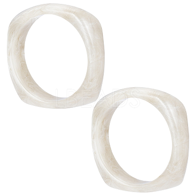 2Pcs Imitation Marble Acrylic Bangle for Women BJEW-UN0001-69B-1