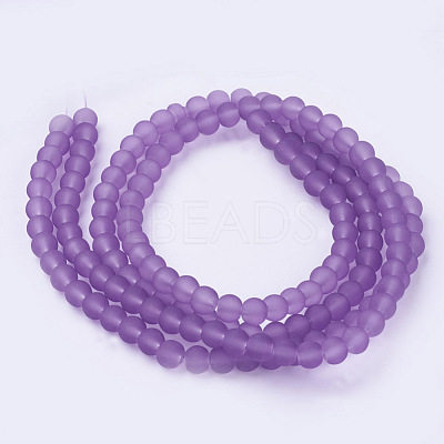 Baking Paint Transparent Glass Bead Strands X-GLAA-S031-6mm-32-1