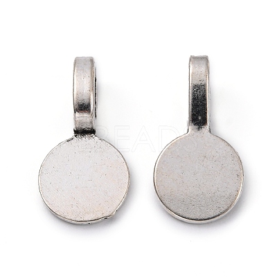 Tibetan Style Alloy Glue On Flat Pad Pendant Bails X-TIBEP-1124-AS-FF-1