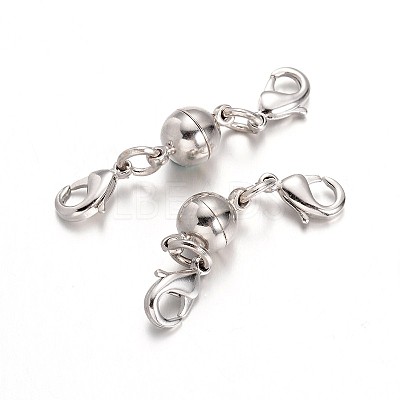 Eco-Friendly Round Brass Magnetic Clasps Converter KK-I603-03P-14x8-1