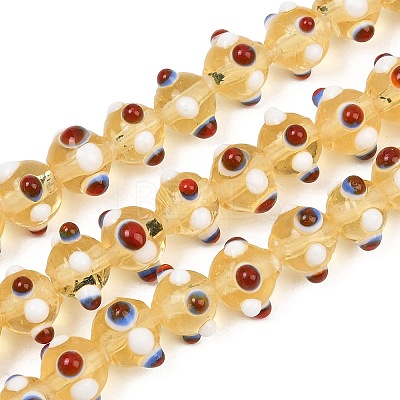 Handmade Bumpy Lampwork Beads Strands LA-CBA05D6-01-07-1