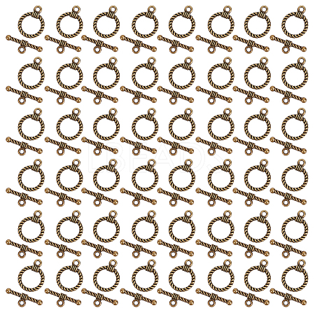 150Pcs Tibetan Style Alloy Toggle Clasps FIND-GO0002-99AB-1