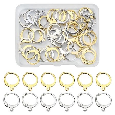 40Pcs 2 Colors 304 Stainless Steel Leverback Earring Findings STAS-FS0001-24-1